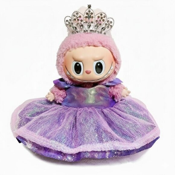 Labubu Glinda Wicked for Good Sparkle Dress with Rhinestone Crown Outfit Set - Picture 2 of 7